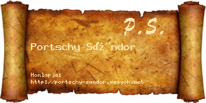 Portschy Sándor névjegykártya