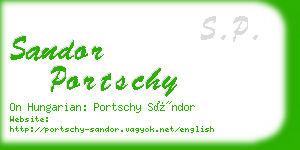 sandor portschy business card